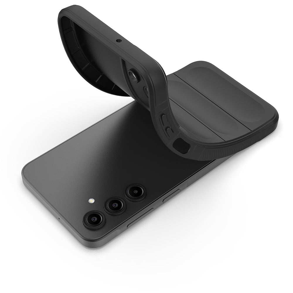 Galaxy A17 Kılıf Esnek TPU Oyuklu Arka Yüzey Tasarımlı Zore Etnik Silikon Kapak Lacivert