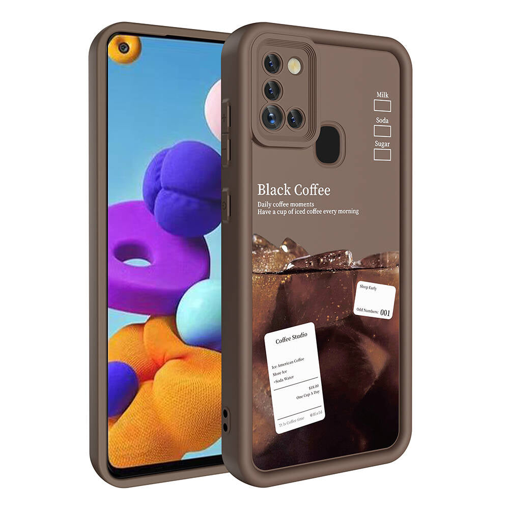 Galaxy A21S Kılıf Kamera Korumalı Baskılı Arka Yüzey Zore Klas Kapak Beyaz