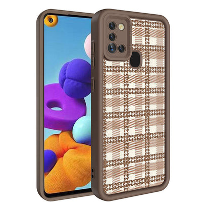 Galaxy A21S Kılıf Kamera Korumalı Baskılı Arka Yüzey Zore Klas Kapak Koyu Kahve
