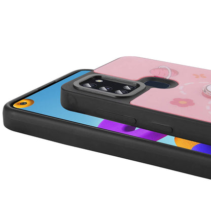 Galaxy A21S Kılıf Parlayan Kabartmalı İkonik Figürlü Zore Amas Silikon Kapak Beyaz