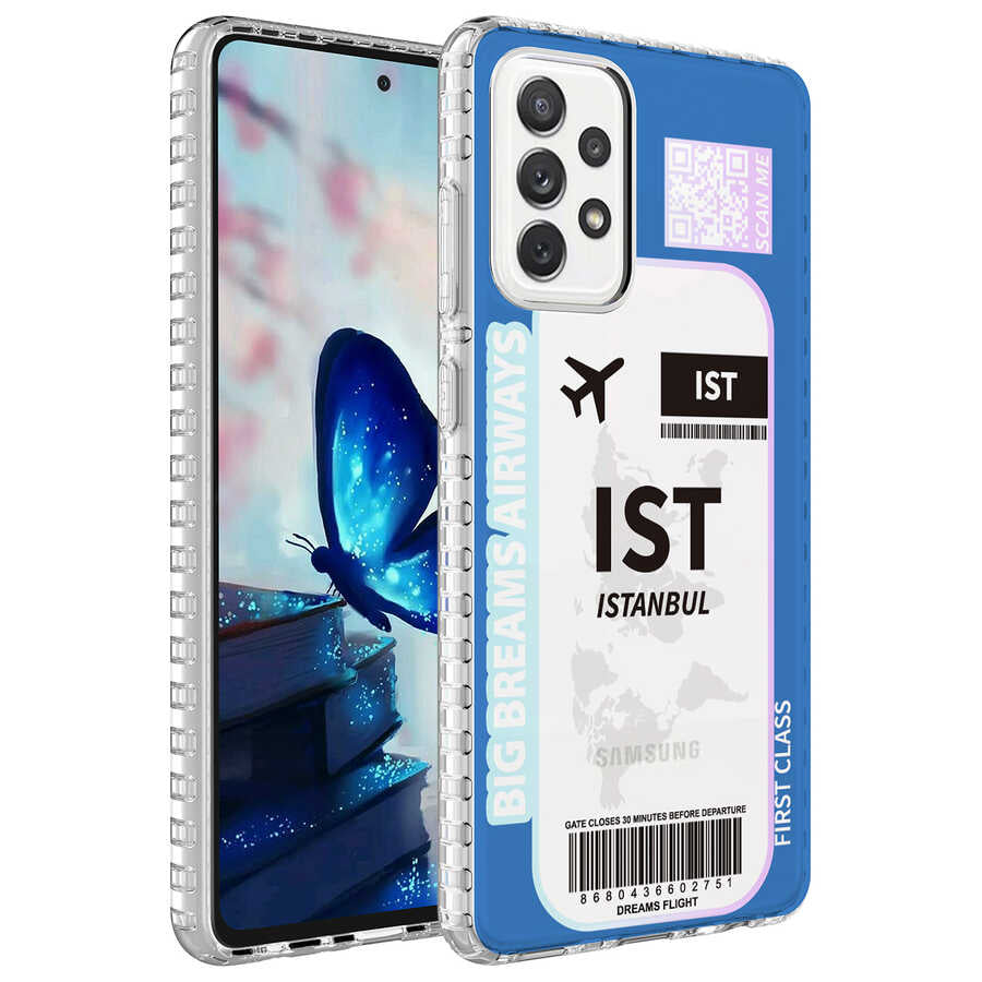 Galaxy A23 Kılıf Airbag Kenarlı Renkli Desenli Silikon Zore Elegans Kapak