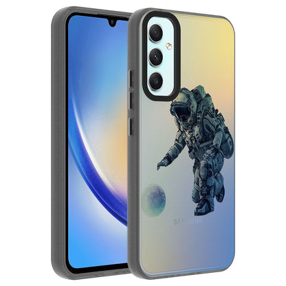 Galaxy A24 Kılıf Desenli Zore Dragon Sert Kapak Astronot