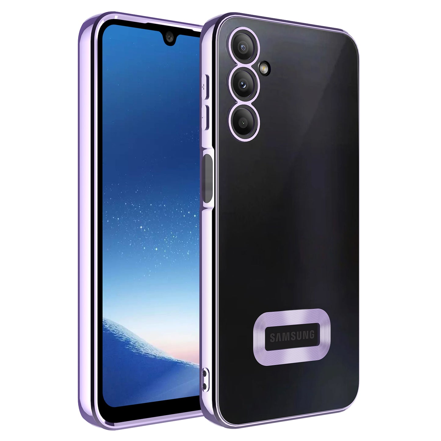 Galaxy A24 Kılıf Kamera Korumalı Logo Gösteren Zore Omega Kapak Lila