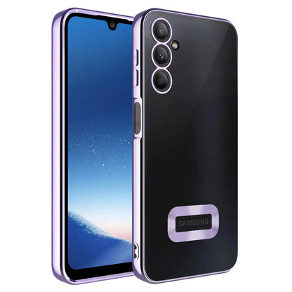 Galaxy A24 Kılıf Kamera Korumalı Logo Gösteren Zore Omega Kapak Lila