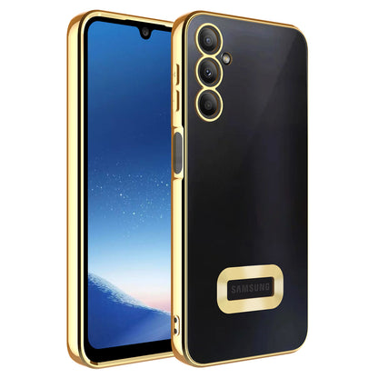 Galaxy A24 Kılıf Kamera Korumalı Logo Gösteren Zore Omega Kapak Gold