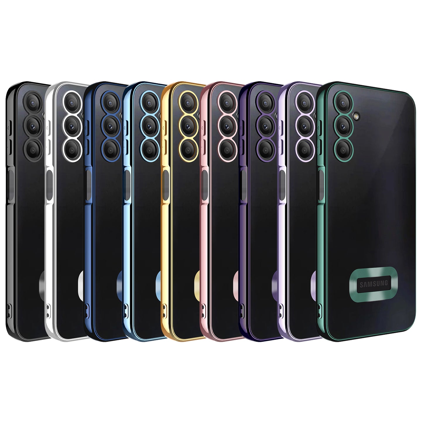 Galaxy A24 Kılıf Kamera Korumalı Logo Gösteren Zore Omega Kapak Siyah