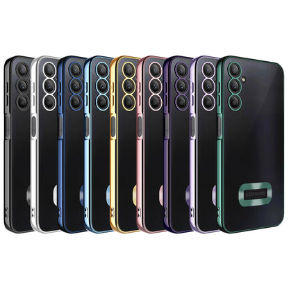 Galaxy A24 Kılıf Kamera Korumalı Logo Gösteren Zore Omega Kapak Koyu Yeşil