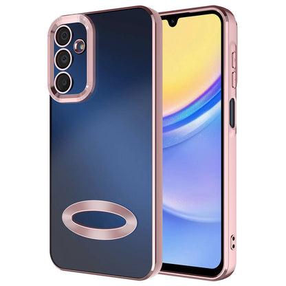 Galaxy A25 Kılıf Kamera Korumalı Logo Gösteren Zore Omega Kapak Rose Gold