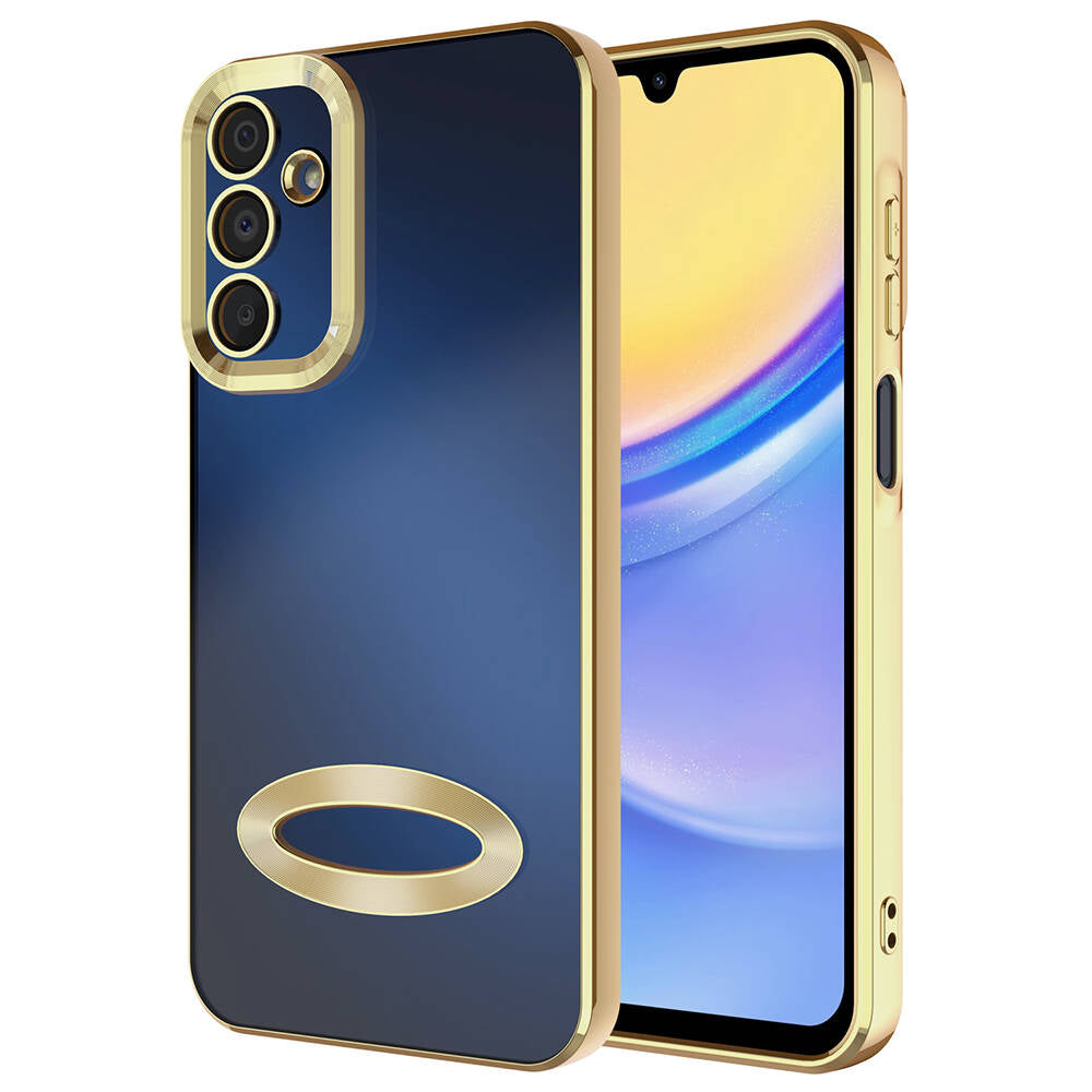 Galaxy A25 Kılıf Kamera Korumalı Logo Gösteren Zore Omega Kapak Gümüş