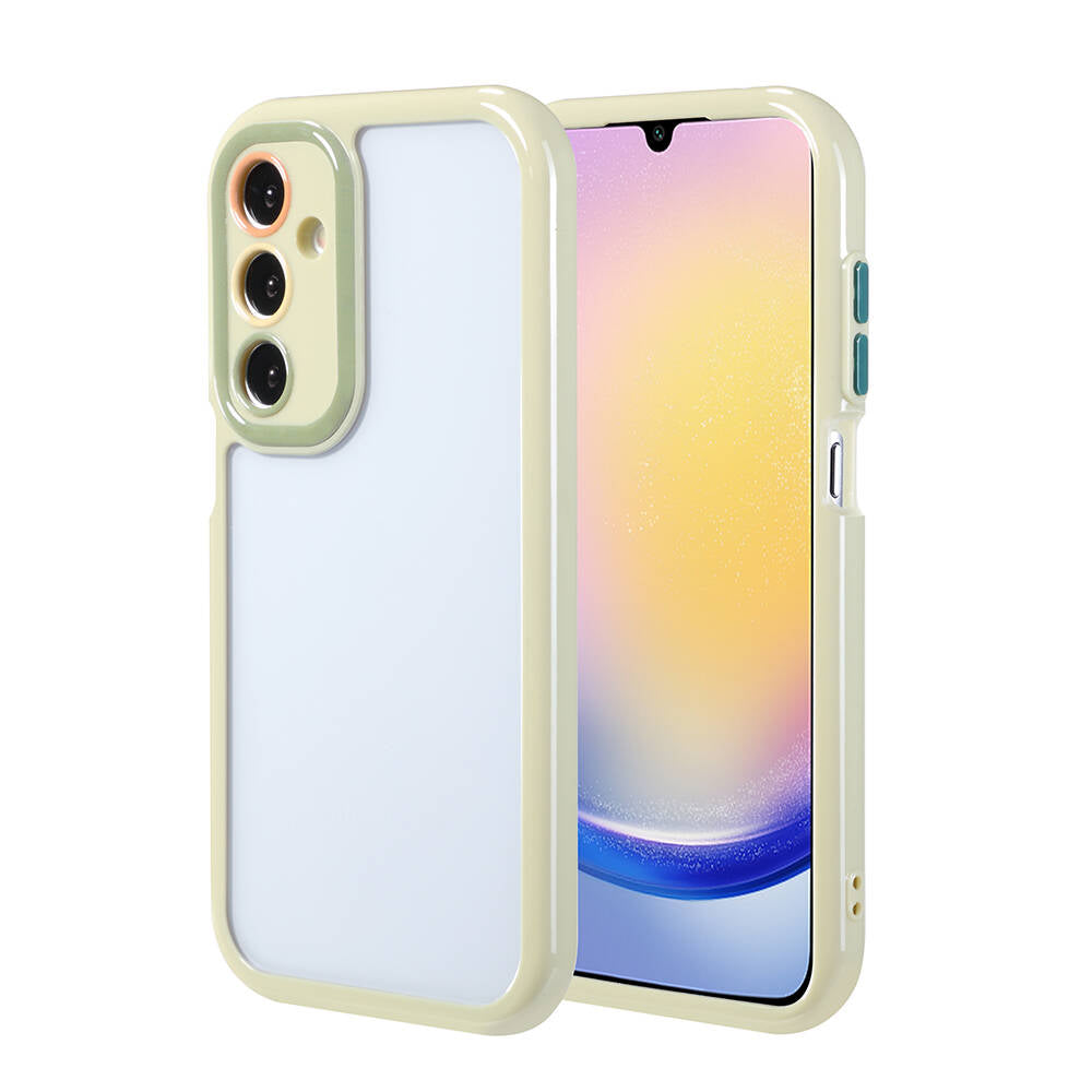 Galaxy A25 Kılıf Kamera Korumalı Renkli Kenar ve Çerçeve Tasarımlı Zore Vitamin Kapak Yeşil