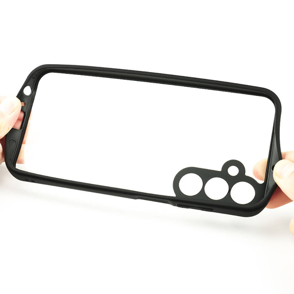 Galaxy A25 Kılıf Kamera Korumalı Şeffaf Arka Yüzey Zore New Roll Kapak Siyah