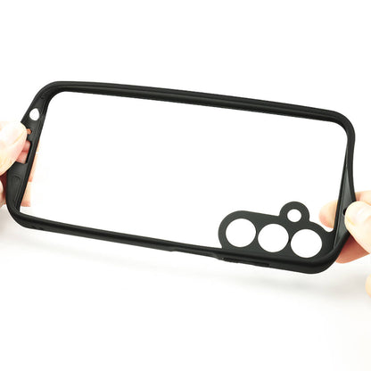 Galaxy A25 Kılıf Kamera Korumalı Şeffaf Arka Yüzey Zore New Roll Kapak Siyah