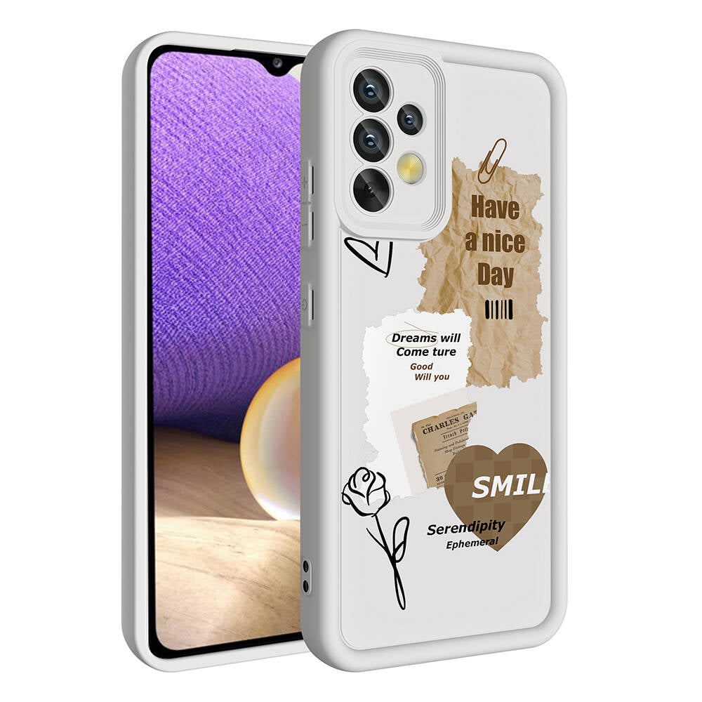 Galaxy A32 4G Kılıf Kamera Korumalı Baskılı Arka Yüzey Zore Klas Kapak Siyah