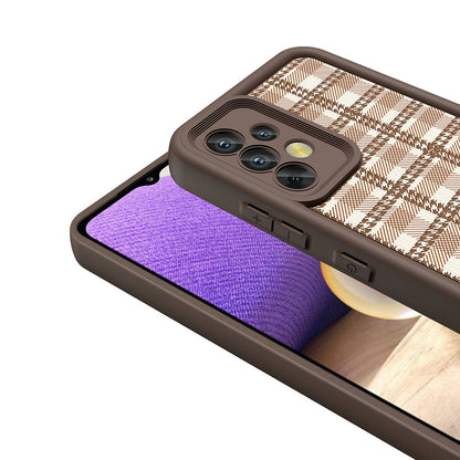 Galaxy A32 4G Kılıf Kamera Korumalı Baskılı Arka Yüzey Zore Klas Kapak Açık Kahve