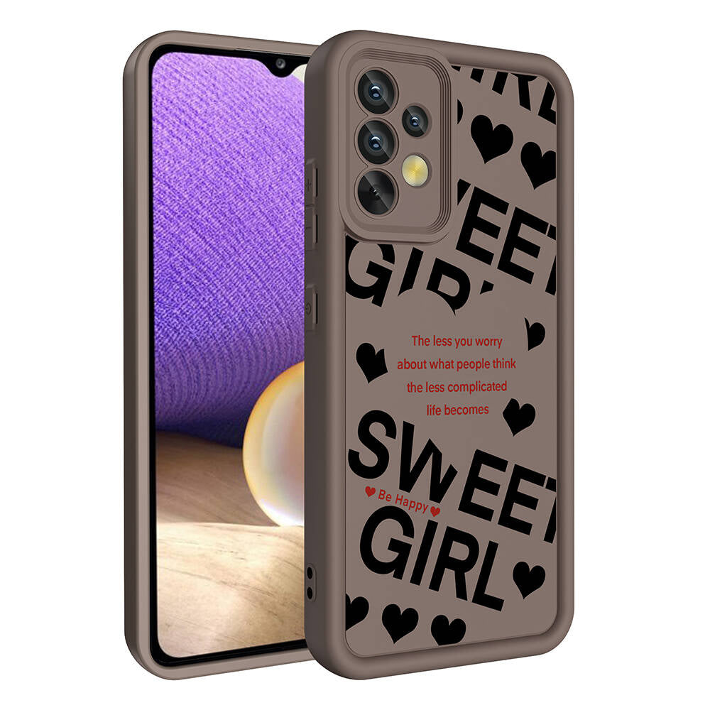 Galaxy A32 4G Kılıf Kamera Korumalı Baskılı Arka Yüzey Zore Klas Kapak Siyah