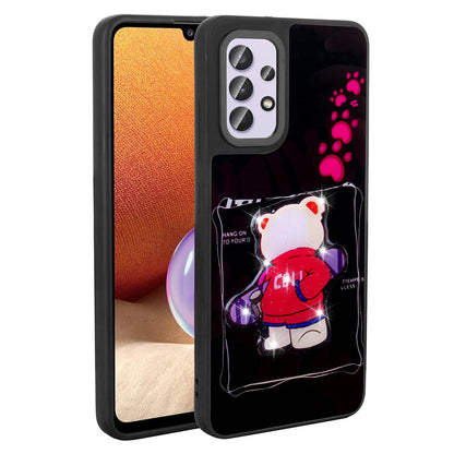 Galaxy A32 4G Kılıf Parlayan Kabartmalı İkonik Figürlü Zore Amas Silikon Kapak Siyah