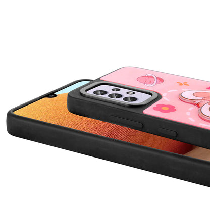 Galaxy A32 4G Kılıf Parlayan Kabartmalı İkonik Figürlü Zore Amas Silikon Kapak Beyaz