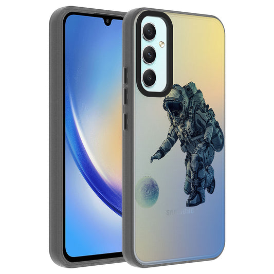 Galaxy A34 Kılıf Desenli Zore Dragon Sert Kapak Astronot