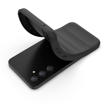 Galaxy A35 Kılıf Esnek TPU Oyuklu Arka Yüzey Tasarımlı Zore Etnik Silikon Kapak Lacivert