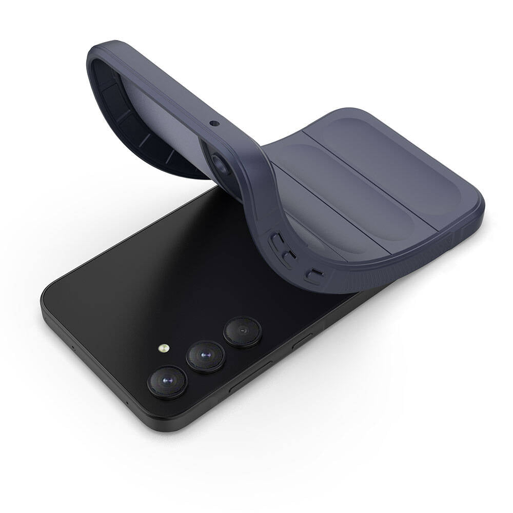 Galaxy A35 Kılıf Esnek TPU Oyuklu Arka Yüzey Tasarımlı Zore Etnik Silikon Kapak Siyah