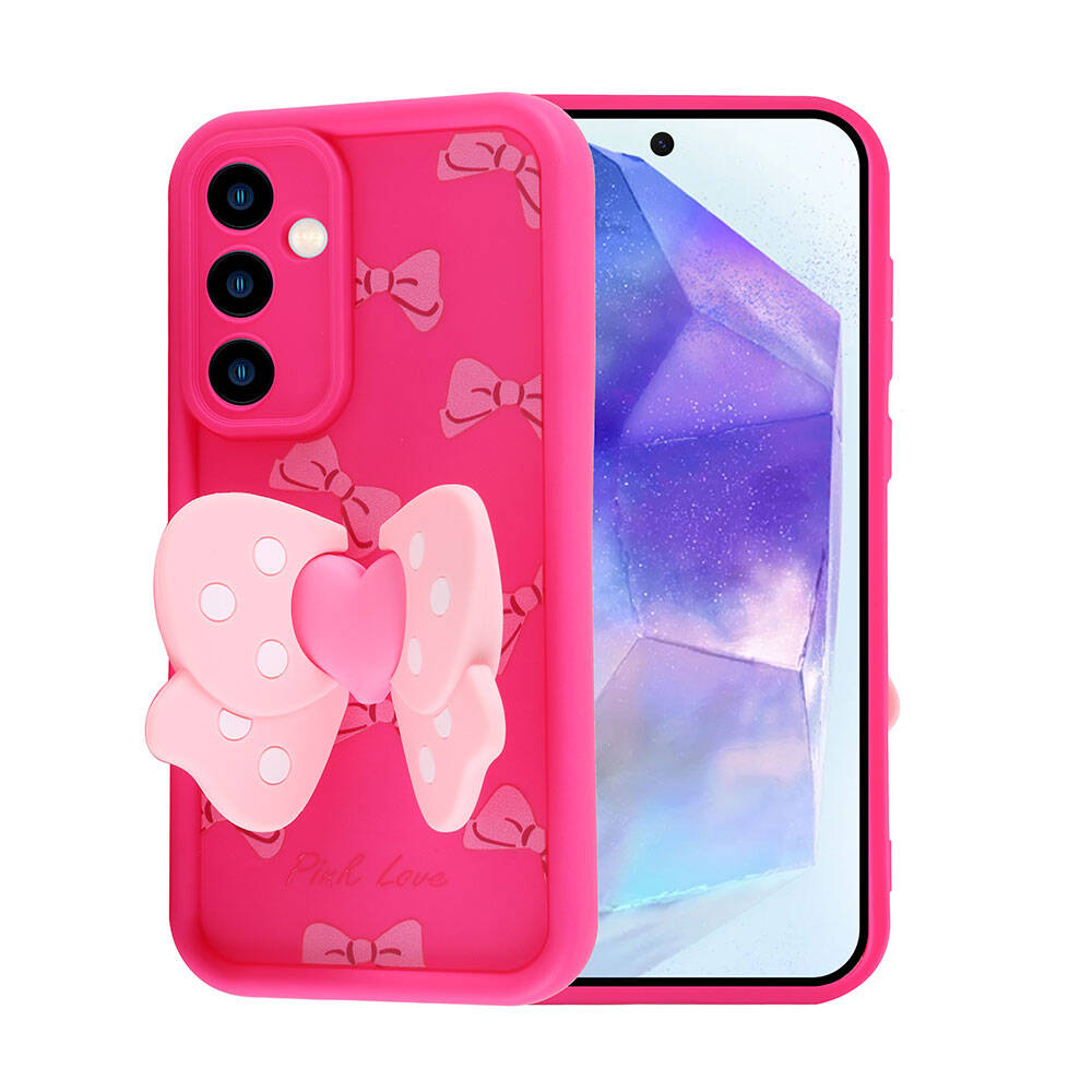 Galaxy A35 Kılıf Kamera Korumalı Figür Tasarımlı Zore Kapya Kapak Koyu Kahve