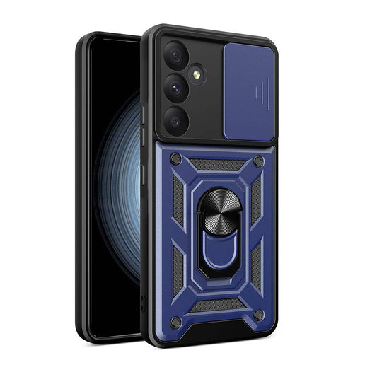 Galaxy A35 Kılıf Magnetik Standlı Kamera Korumalı Zore Sürgülü Vega Kapak Siyah