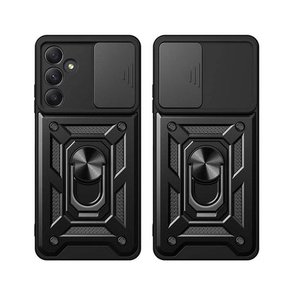 Galaxy A35 Kılıf Magnetik Standlı Kamera Korumalı Zore Sürgülü Vega Kapak Siyah