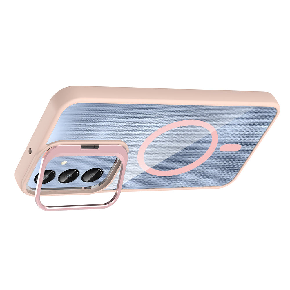 Galaxy A36 Kılıf Standlı ve Kamera Lens Hediyeli Zore Etro Kapak Siyah