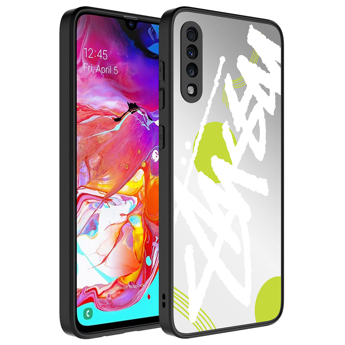 Galaxy A50 Kılıf Aynalı Desenli Kamera Korumalı Parlak Zore Mirror Kapak Yazı