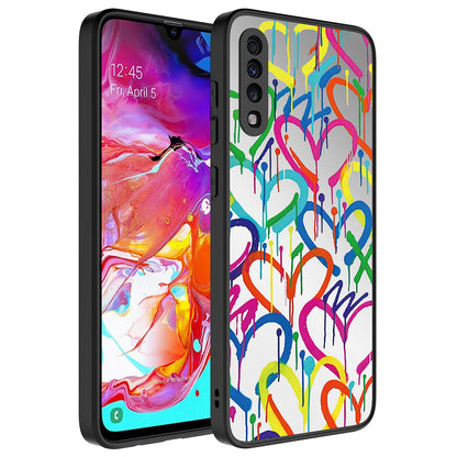 Galaxy A50 Kılıf Aynalı Desenli Kamera Korumalı Parlak Zore Mirror Kapak Kalp