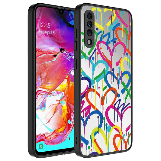 Galaxy A50 Kılıf Aynalı Desenli Kamera Korumalı Parlak Zore Mirror Kapak Kalp