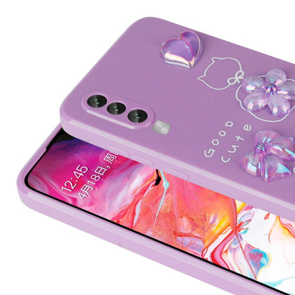 Galaxy A50 Kılıf Kabartma Figürlü Parlak Zore Toys Silikon Kapak Mor