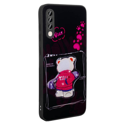 Galaxy A50 Kılıf Parlayan Kabartmalı İkonik Figürlü Zore Amas Silikon Kapak Beyaz