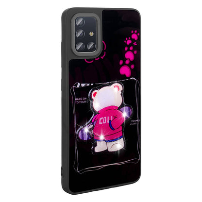 Galaxy A51 Kılıf Parlayan Kabartmalı İkonik Figürlü Zore Amas Silikon Kapak Beyaz