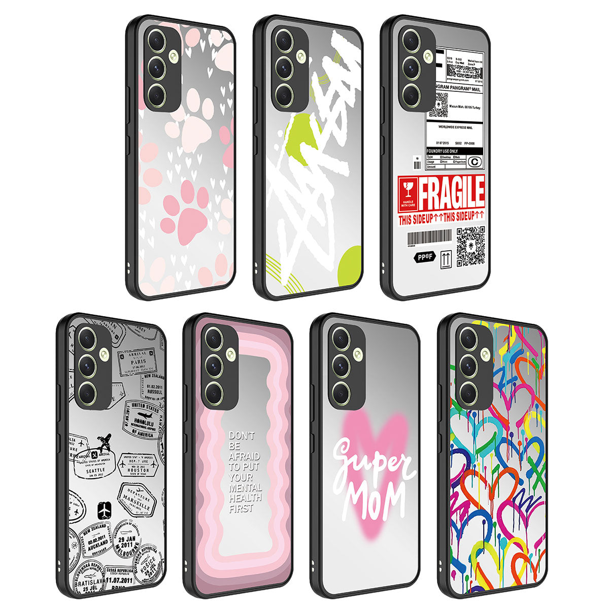 Galaxy A54 Kılıf Aynalı Desenli Kamera Korumalı Parlak Zore Mirror Kapak Fragile