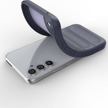 Galaxy A54 Kılıf Esnek TPU Oyuklu Arka Yüzey Tasarımlı Zore Etnik Silikon Kapak Lacivert