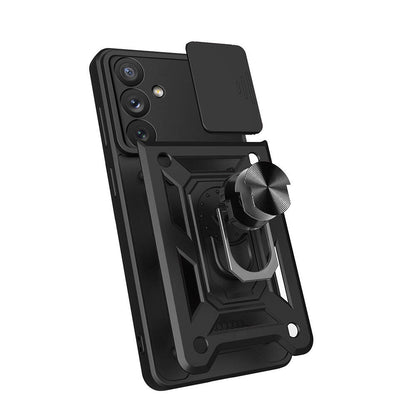 Galaxy A54 Kılıf Magnetik Standlı Kamera Korumalı Zore Sürgülü Vega Kapak Siyah