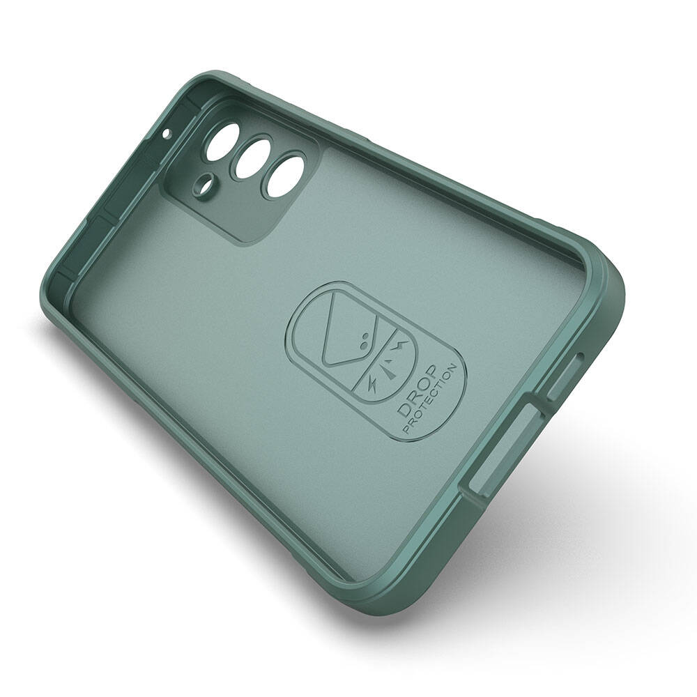 Galaxy A55 Kılıf Esnek TPU Oyuklu Arka Yüzey Tasarımlı Zore Etnik Silikon Kapak Koyu Yeşil