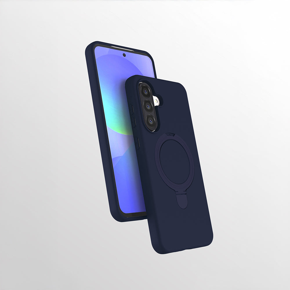 Galaxy A56 Kılıf M-safe Şarj Özellikli Standlı Zore Samara Kapak Titanyum-Gri