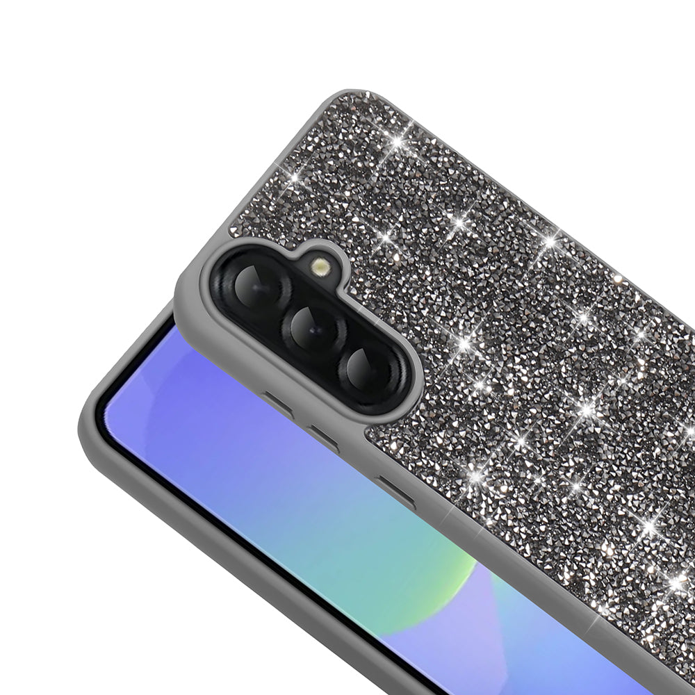 Galaxy A56 Kılıf Parlak Taşlı Tasarım Zore Pırlanta Kapak Gri