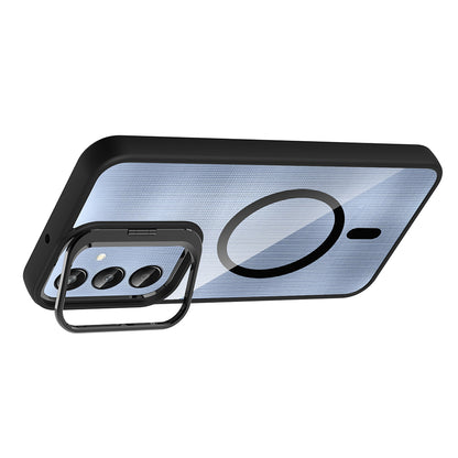 Galaxy A56 Kılıf Standlı ve Kamera Lens Hediyeli Zore Etro Kapak Pembe