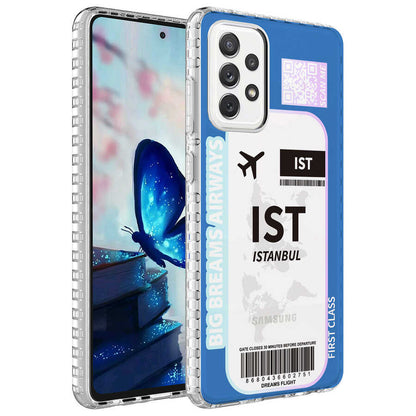 Galaxy A72 Kılıf Airbag Kenarlı Renkli Desenli Silikon Zore Elegans Kapak