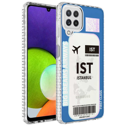 Galaxy M32 Kılıf Airbag Kenarlı Renkli Desenli Silikon Zore Elegans Kapak