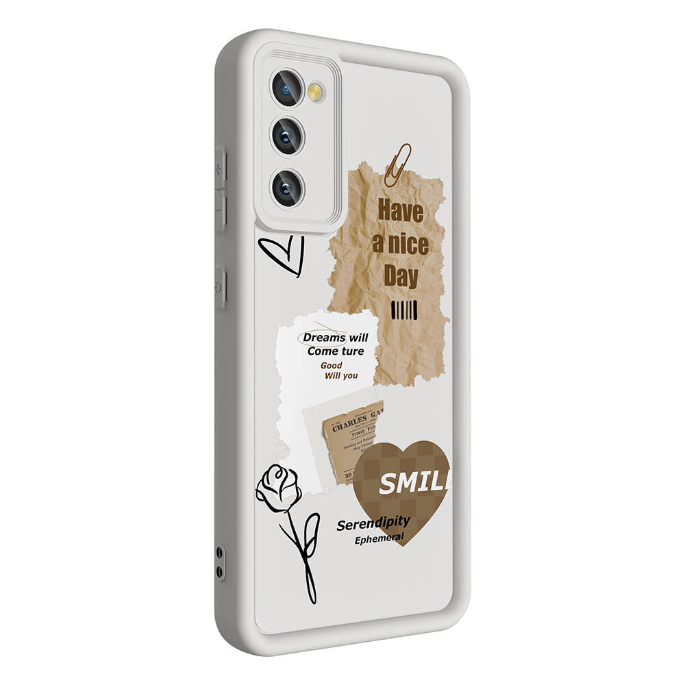 Galaxy S20 FE Kılıf Kamera Korumalı Baskılı Arka Yüzey Zore Klas Kapak Beyaz