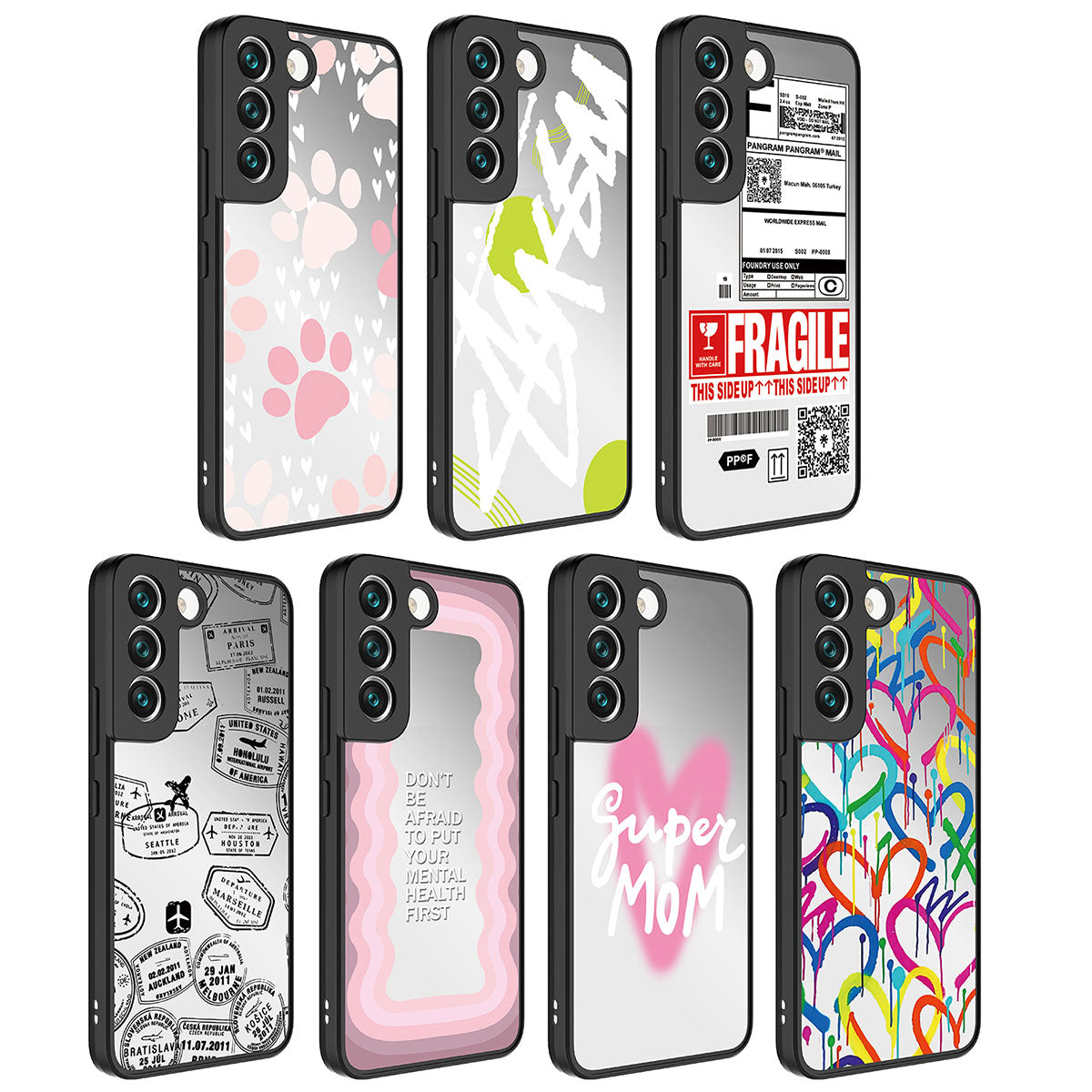 Galaxy S21 FE Kılıf Aynalı Desenli Kamera Korumalı Parlak Zore Mirror Kapak Fragile