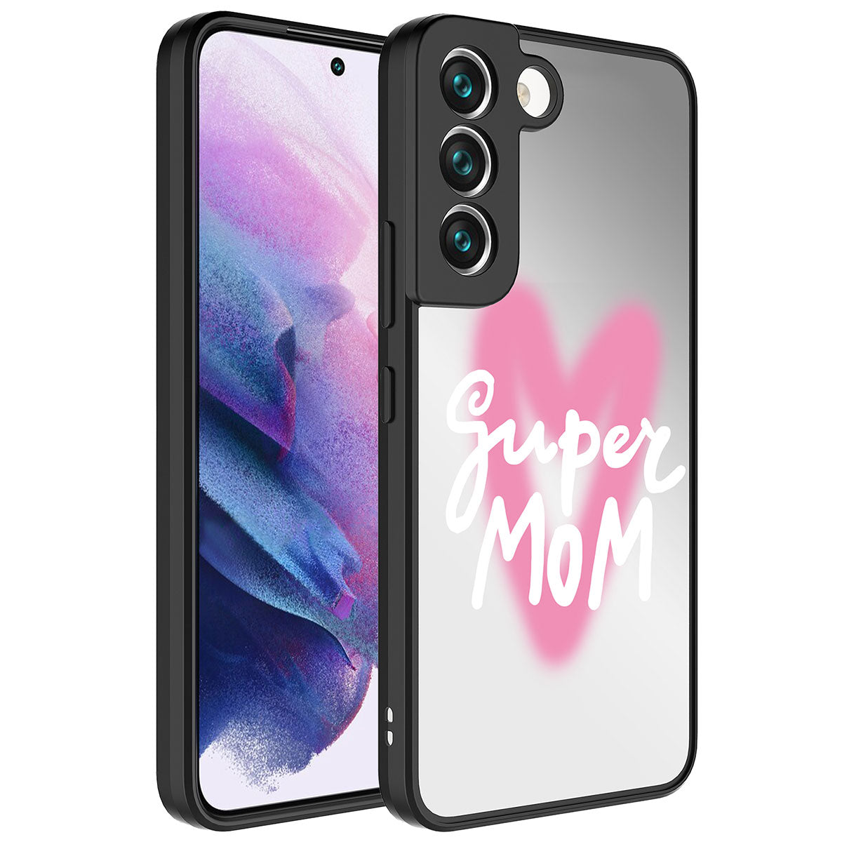 Galaxy S21 FE Kılıf Aynalı Desenli Kamera Korumalı Parlak Zore Mirror Kapak Süper Anne