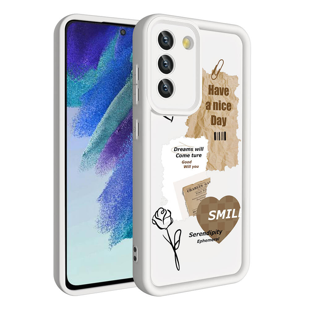 Galaxy S21 FE Kılıf Kamera Korumalı Baskılı Arka Yüzey Zore Klas Kapak Siyah