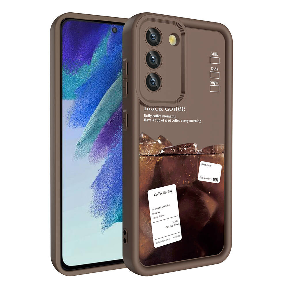 Galaxy S21 FE Kılıf Kamera Korumalı Baskılı Arka Yüzey Zore Klas Kapak Beyaz