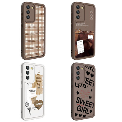 Galaxy S21 FE Kılıf Kamera Korumalı Baskılı Arka Yüzey Zore Klas Kapak Beyaz