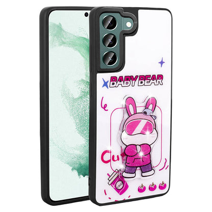 Galaxy S22 Kılıf Parlayan Kabartmalı İkonik Figürlü Zore Amas Silikon Kapak Beyaz